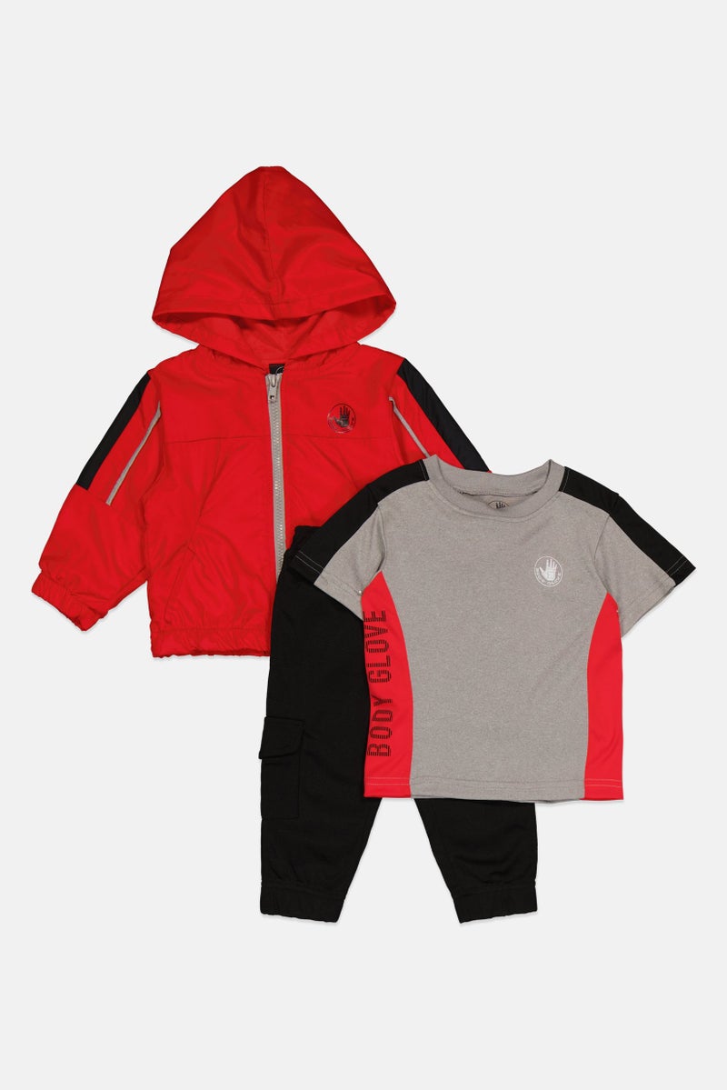 Body Glove Toddlers Boy 3 Pieces Brand Logo Jacket, T-Shirt And Jogger Pants Set, Multicolor - Image 2